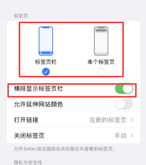 黄骅iPhone授权维修分享Safari浏览器如何切换标签栏位置 